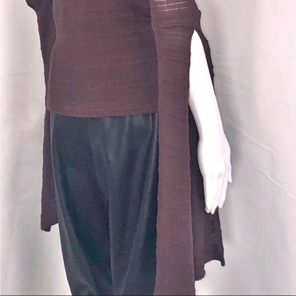 LA Made xRevolve Brown Semi-sheer Stripe Bat-wing Knit Mock Neck Sweater SzS - Picture 14 of 16